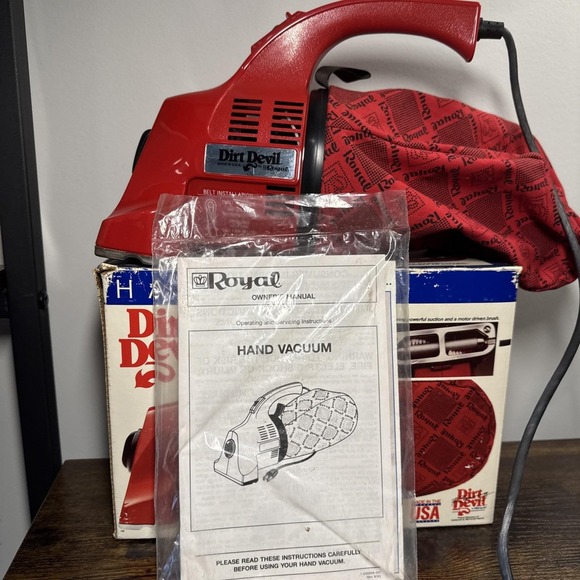 VTG Dirt Devil Hand Vac Vacuum Model 103 Royal Vacuum Red USA Works - Picture 2 of 8